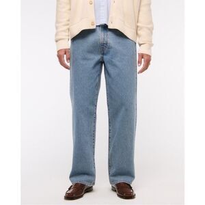 Abercrombie Authentic Rigid Denim Baggy 100% Cotton Jeans, Mens 38 x 34